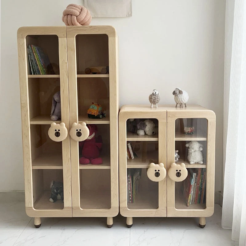 榏镁简约原木置物储物书柜玩具柜书房北美黑胡桃无油漆