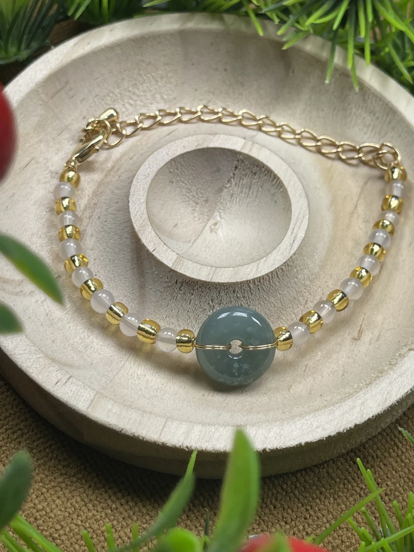 危料蓝水 平安扣手串气质时尚女士百搭款 【多样性随机发货】