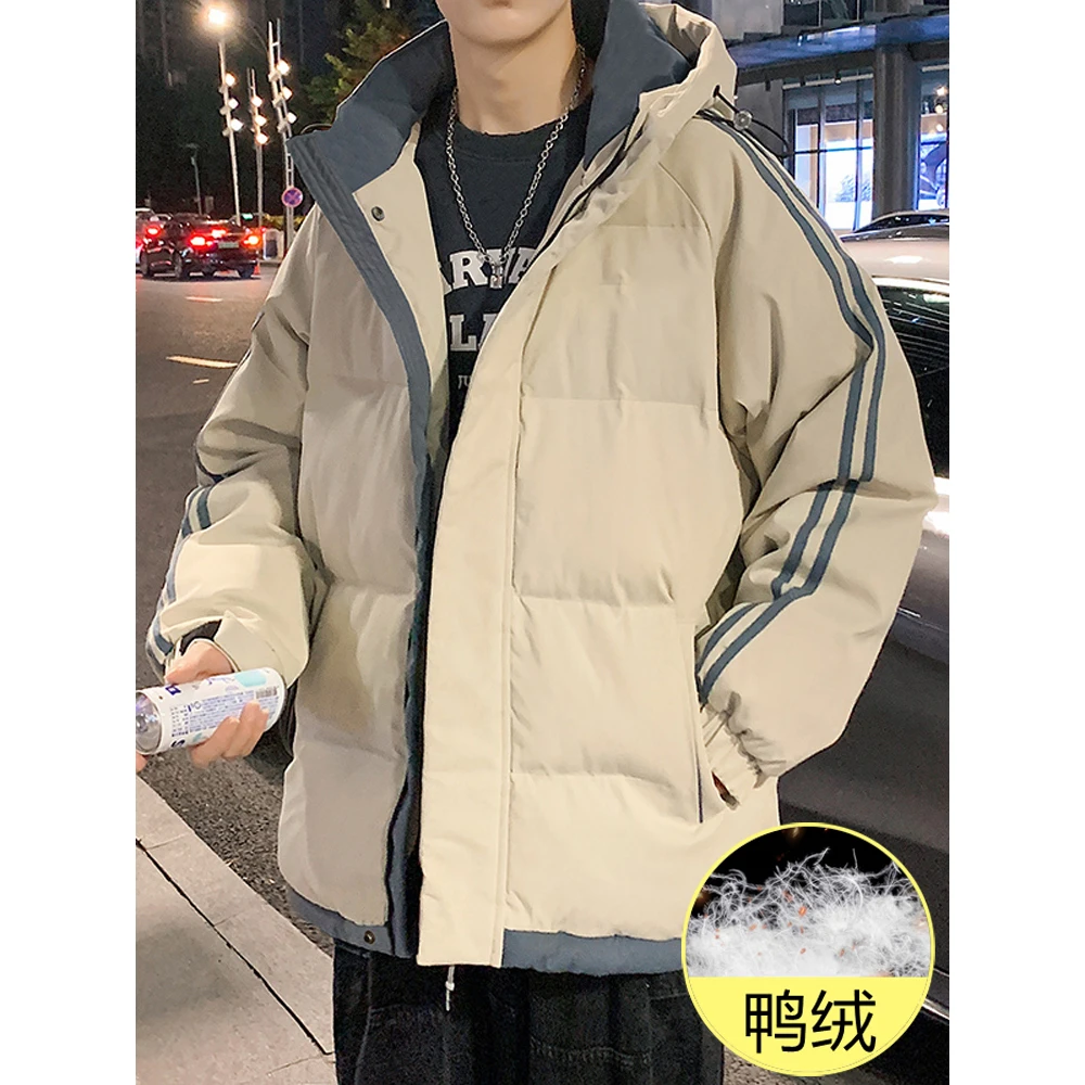羽绒服男款冬季反季冬天加厚连帽港风潮牌帅气冬装白鸭绒外套休闲