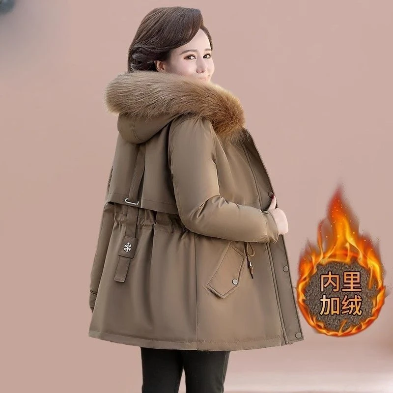 波司豋妈妈冬季外套羽绒服服秋冬新款派克服女2023中年棉衣保暖加
