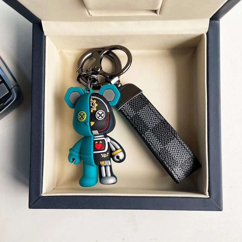 卡通汽车钥匙扣链挂件饰情侣定制男女生士精致机械熊奔驰宝马奥迪