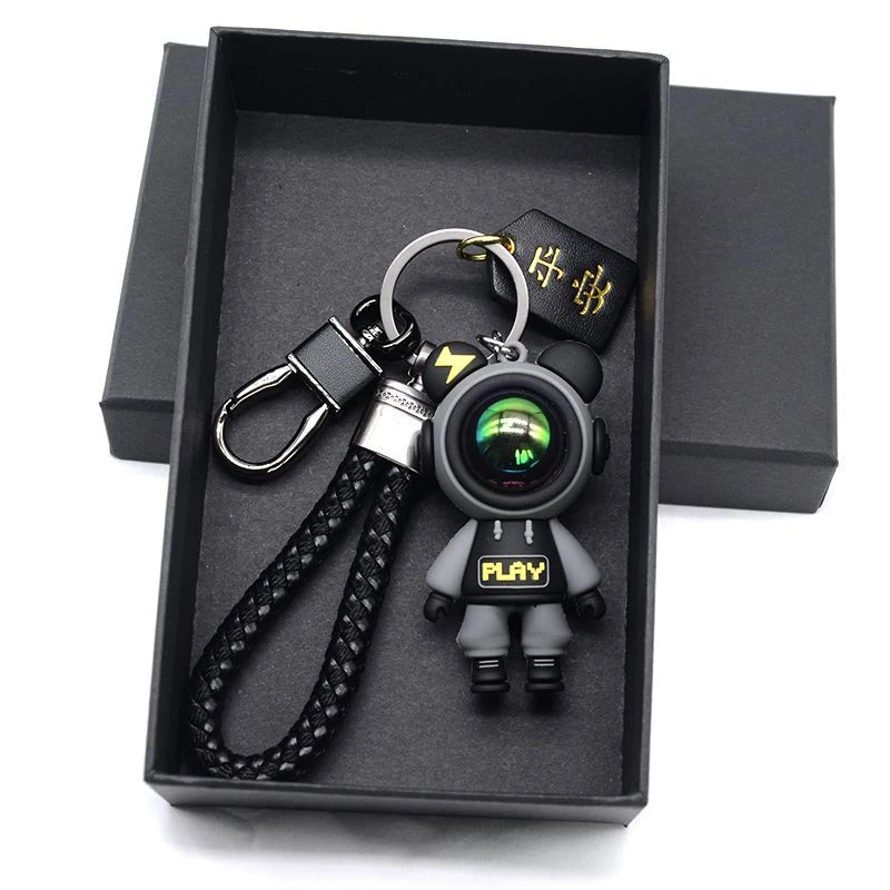 闪电小熊钥匙扣男士女友情侣 钥匙挂饰汽车钥匙链 车钥匙挂件卡通