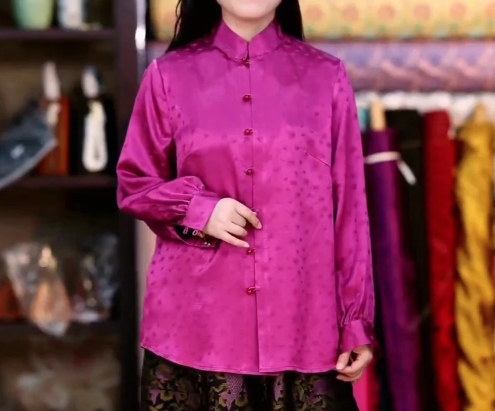 定制真丝提花煅上衣 不支持7天无理由