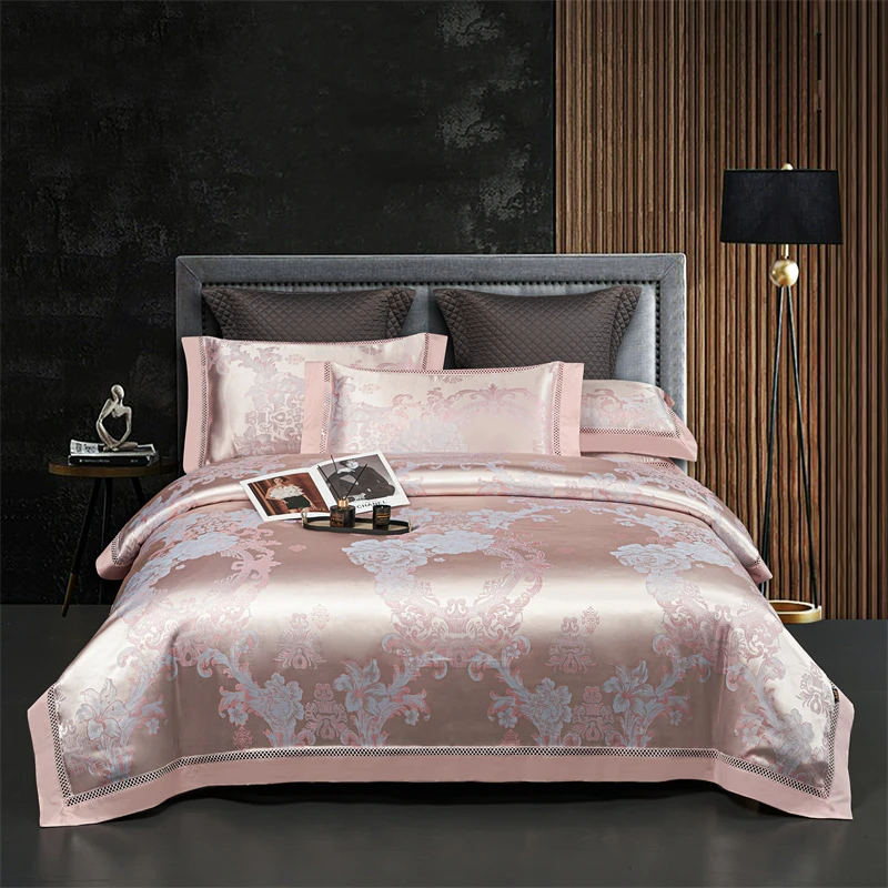 A&J金粉世家-轻奢全棉贡缎提花床上四件套春夏秋冬不滑床-【M300】
