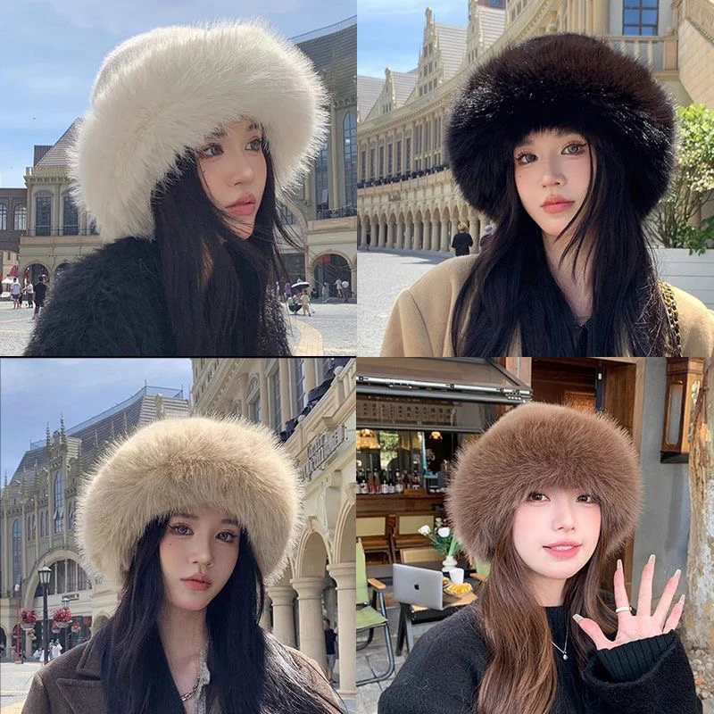 （疆藏包邮）毛绒蒙古帽秋冬季仿狐狸仿毛防寒护耳百秋冬