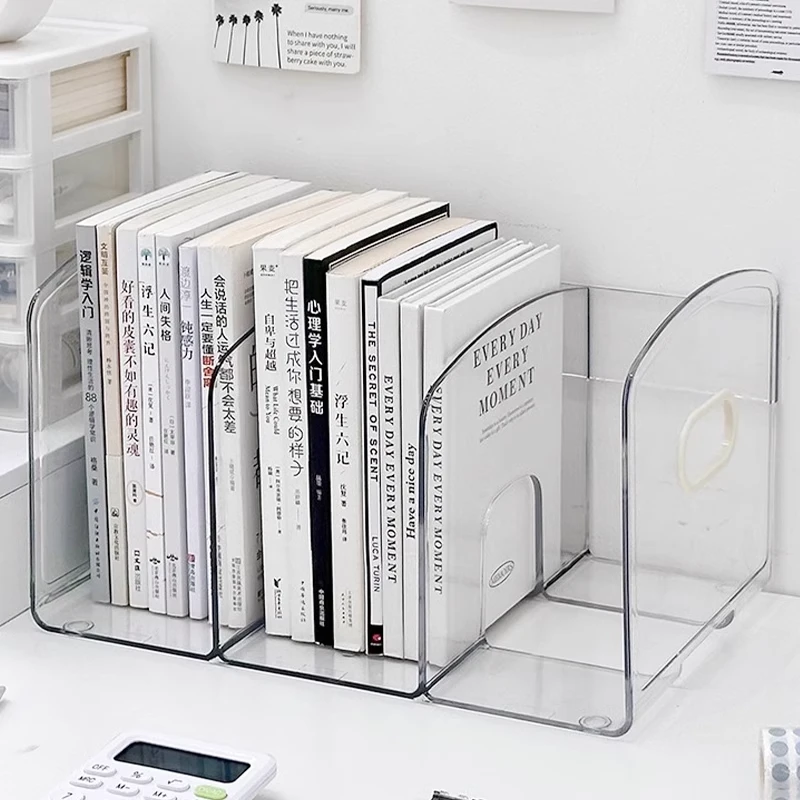 书立架桌面书本收纳架亚克力透明儿童绘本书架置透明桌面书立架
