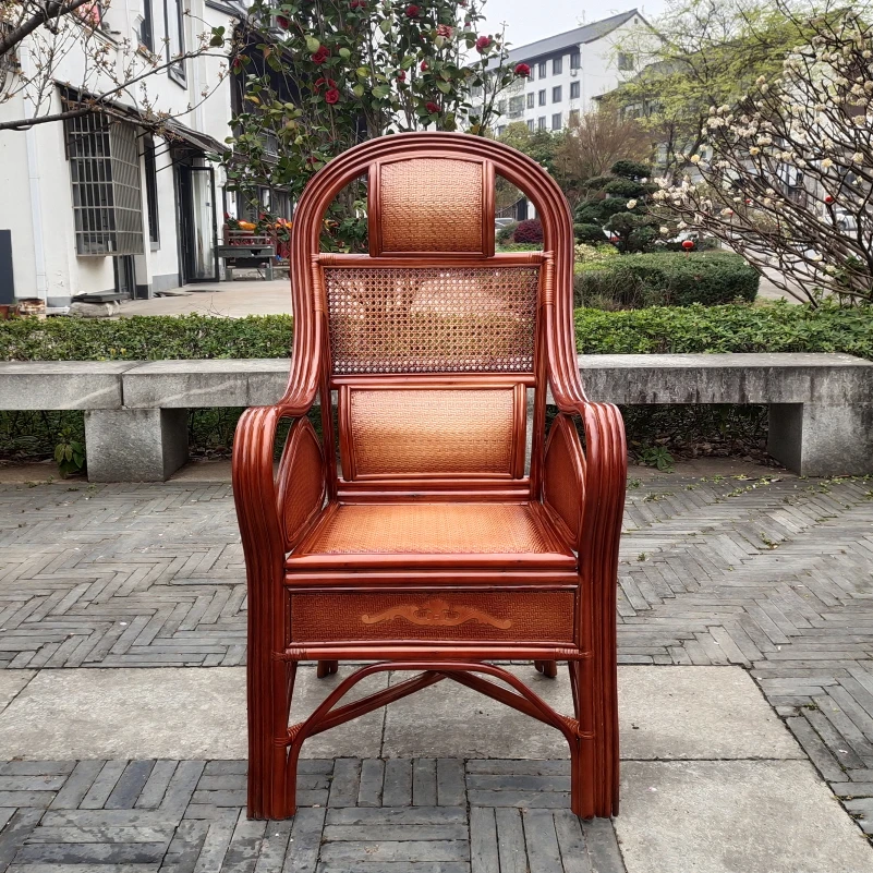 老年人腾椅靠背椅子太师椅藤椅纯天然单人家用印尼真藤椅子藤编