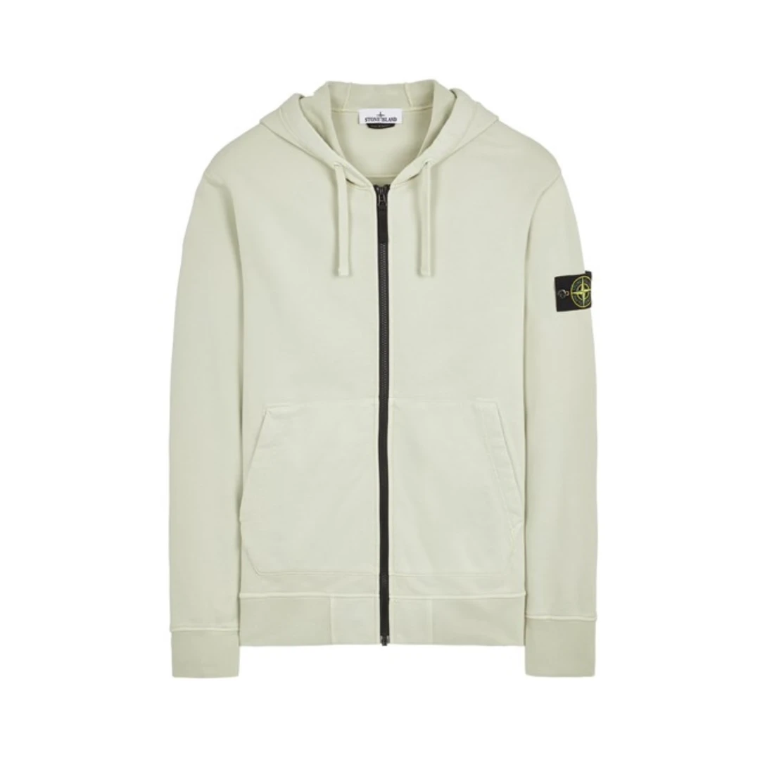 全新带吊 Stone Island石头岛 纯棉拉链连帽卫衣 开心果绿 24新款