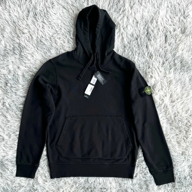 现货StoneIsland 石头岛纯棉连帽卫衣 黑色 国内发售价3k+