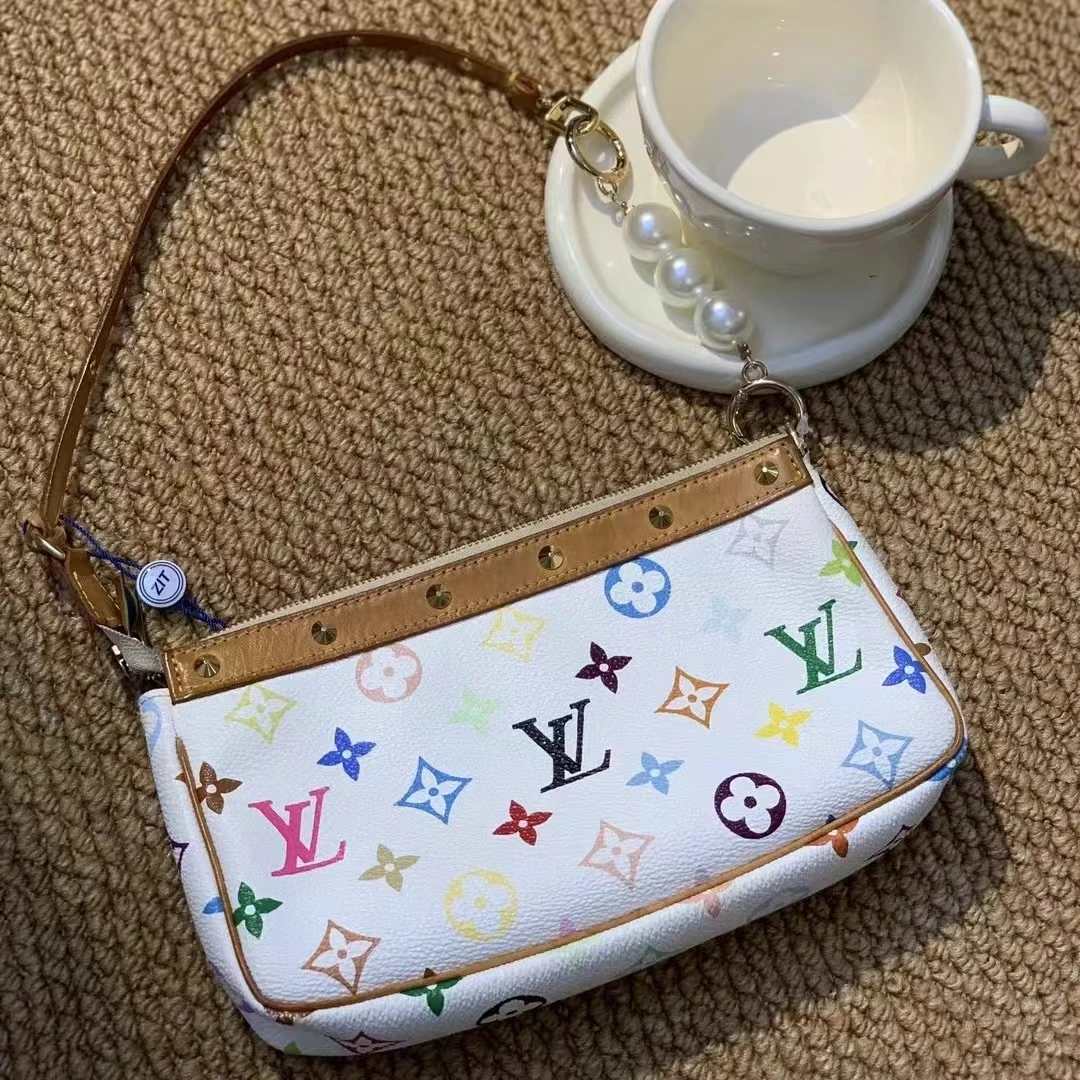 95新 LouisVuitton/路易威登 lv白三彩麻将包/0010