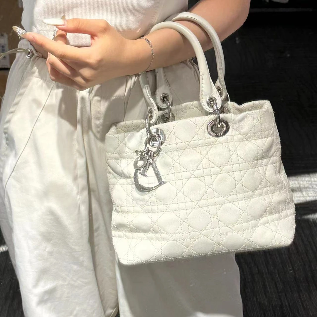 95新 DIOR/迪奥 dior白戴妃手提包/9116936