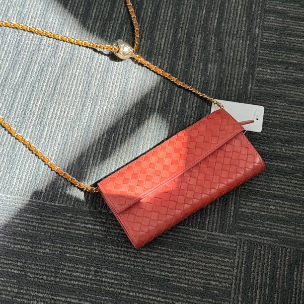 95新 BOTTEGA VENETA/葆蝶家 BV橘色钱包 7620500