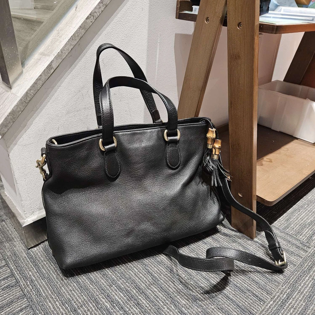 95新 GUCCI/古驰 gucci黑色手提斜挎包/6194661