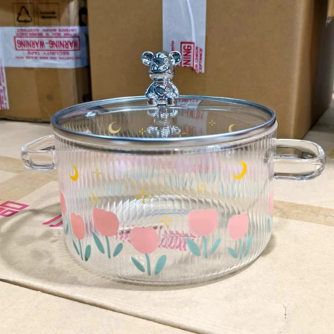 郁金香小熊玻璃汤碗