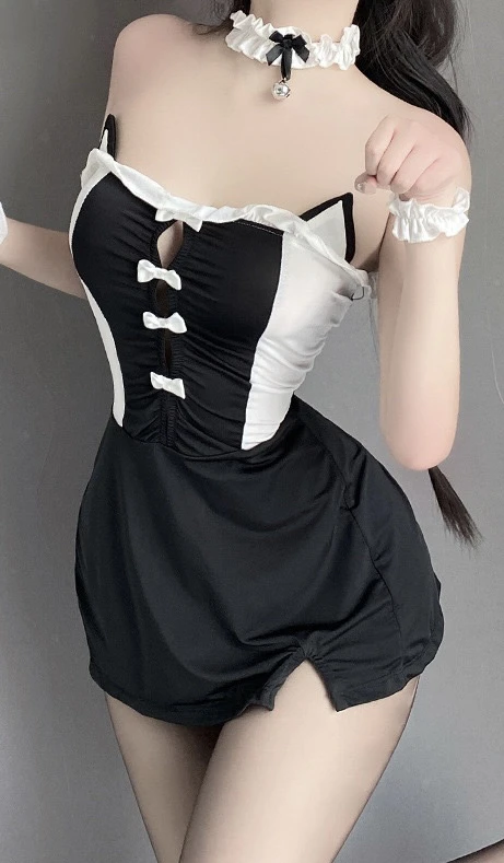 《泡芙小猫》猫可爱辣妹睡衣套装睡裙制服角色扮演cos铃铛