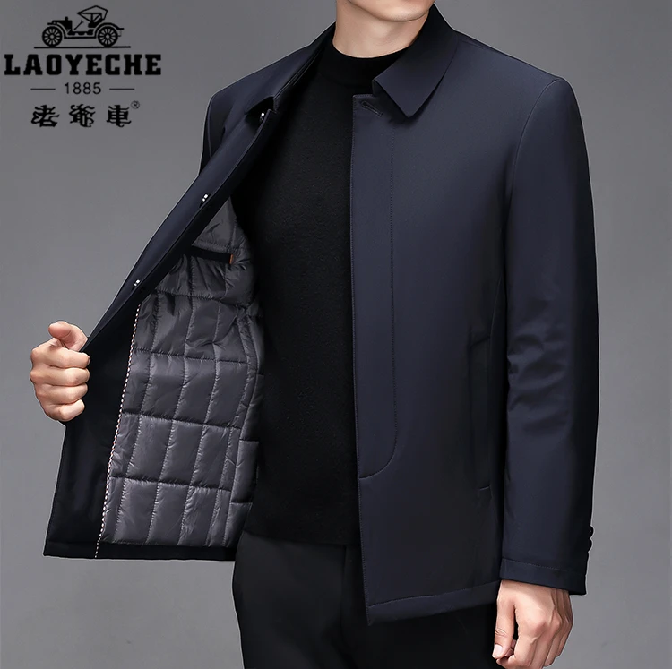 LAOYECHE/老爷车秋冬加厚翻领商务休闲男士棉夹克中老年保暖外套Z
