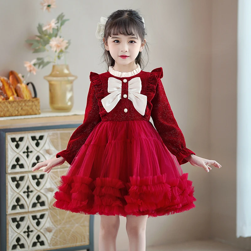 2025新款春秋新款裙子女童冬款连衣裙女孩洋气春秋儿童生日公主裙