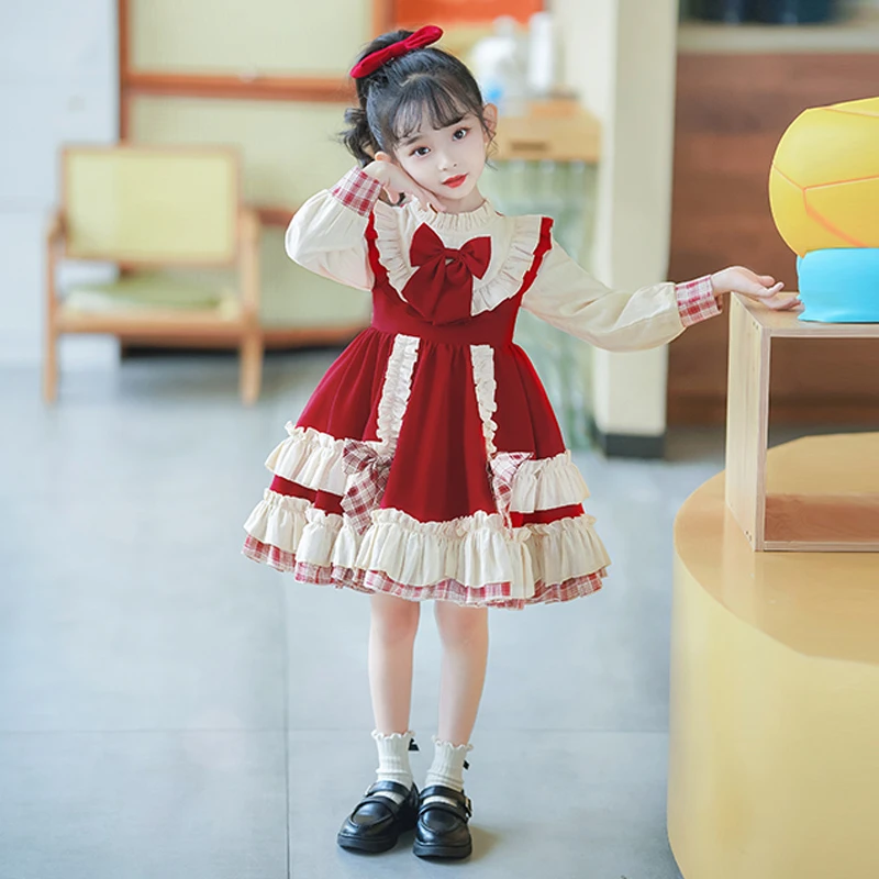 女童裙子春秋款长袖春季连衣裙2023新款儿童春装公主裙小女孩童装