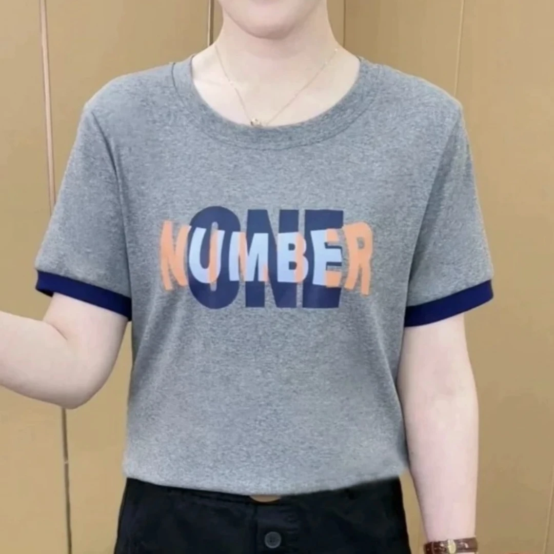 清仓现发【80-165斤】爆款t恤上衣女2024年新款夏季宽松百搭上衣