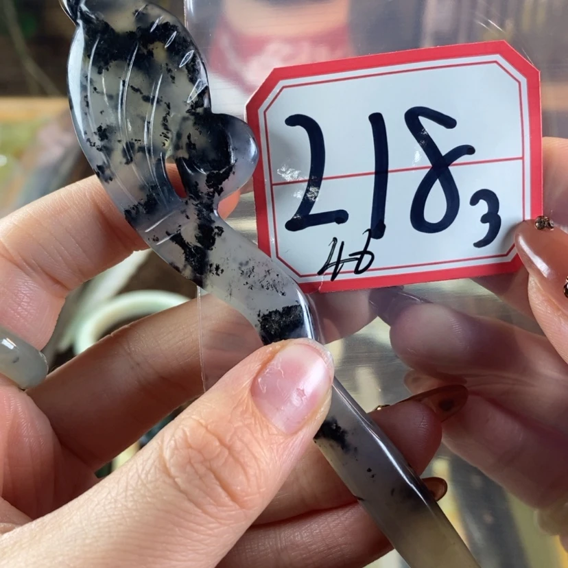 【闪购商品】蛇纹石玉发饰未镶嵌张****常