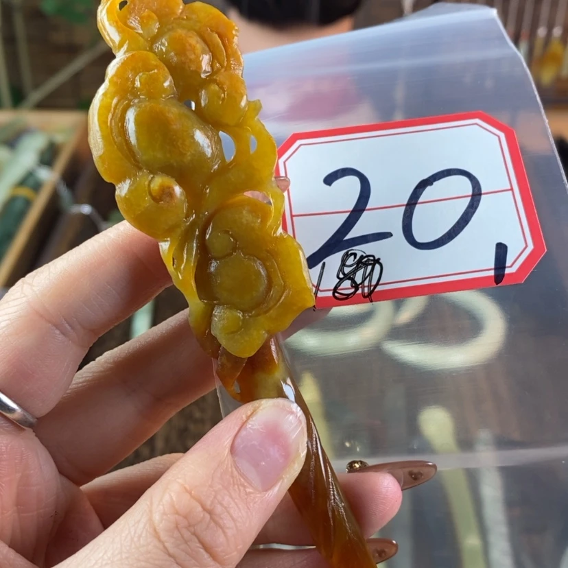 【闪购商品】蛇纹石玉发饰未镶嵌?****?