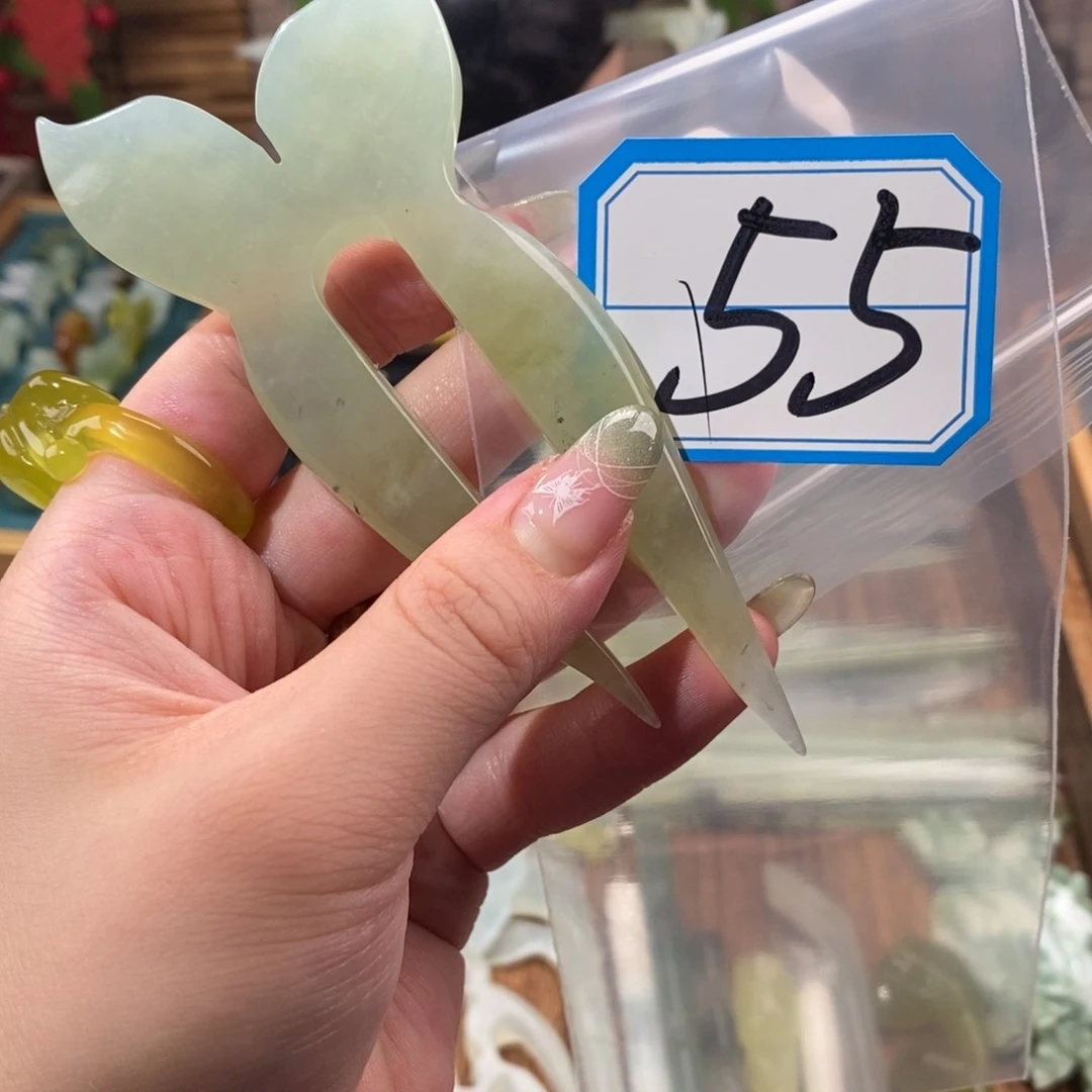 蛇纹石玉发饰未镶嵌用****3