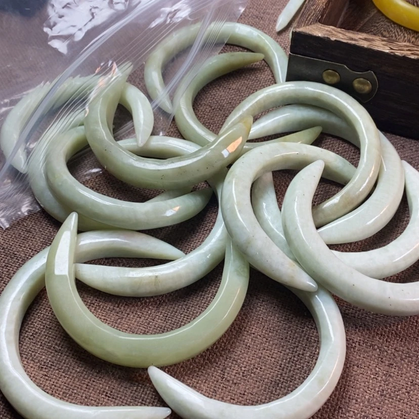 【闪购商品】蛇纹石玉发饰未镶嵌