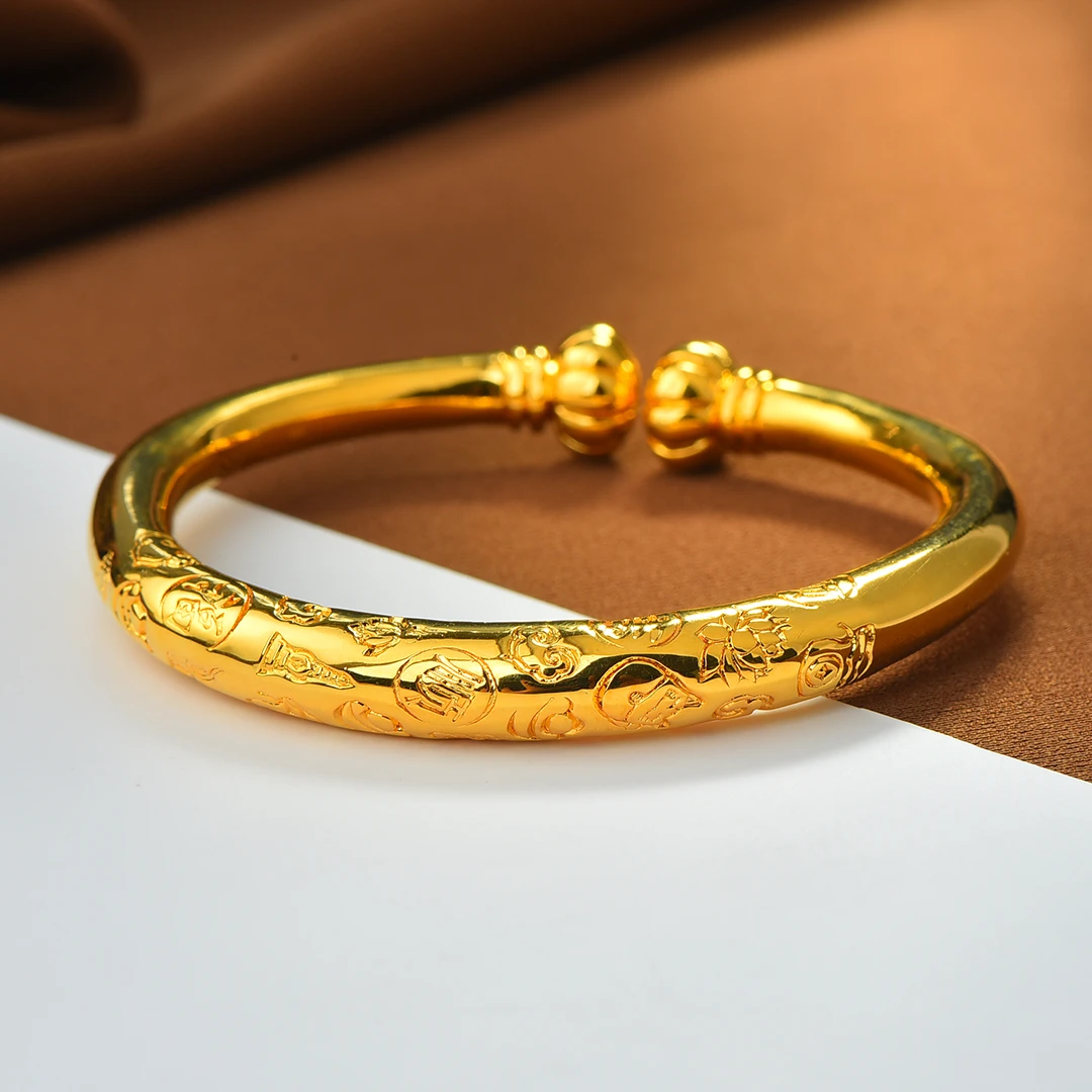 足银手镯 金苞足银南瓜吉言开口女手镯时尚手工女款镯可调节气质