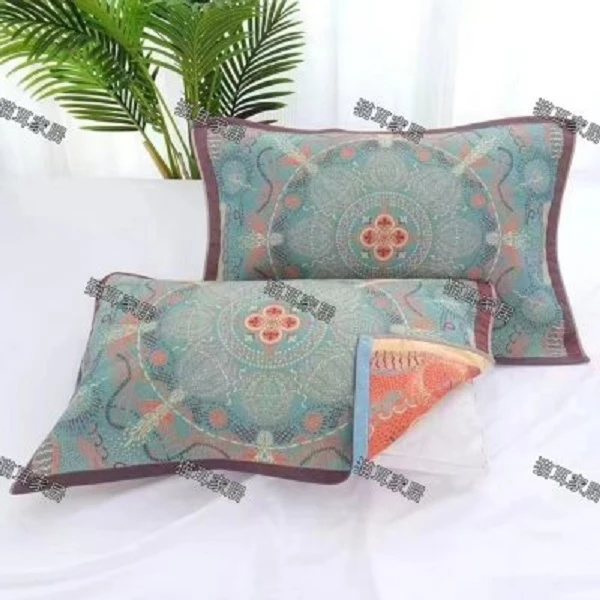 【欧花枕巾】52*78cm纯棉纱布枕巾吸汗柔软高档透气一对装