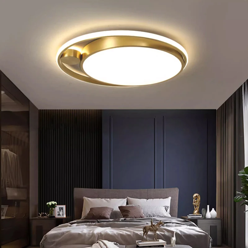 全铜LED吸顶灯超薄房间卧室灯现代简约餐厅走廊过道轻奢北欧灯具
