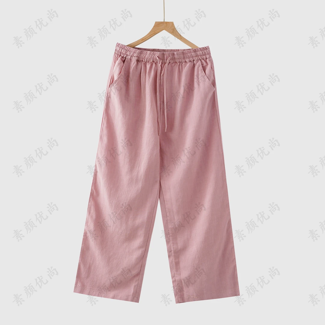 【素颜】2025春夏舒适百搭纯色色织汉麻宽松休闲裤