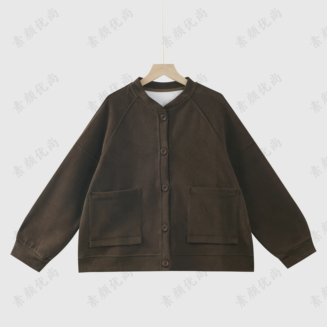 【素颜】新款简约休闲百搭复古保暖宽松外套