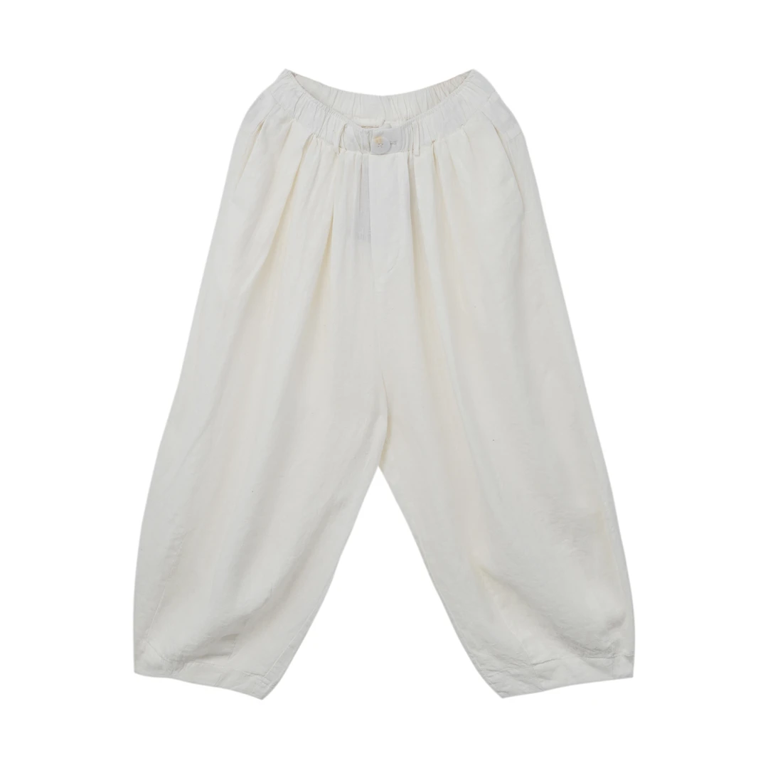 【素颜】2025新款宽松火麻阔腿九分裤