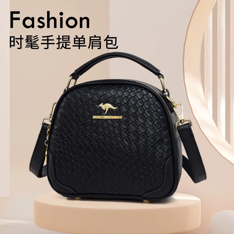 时尚百搭休闲苹果包女士黑色潮流小包包轻奢休闲韩版小香风肩包