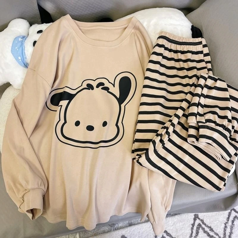 睡衣女春秋季新款长袖长裤两件套冬夏天女士温静休闲风家居服秋款