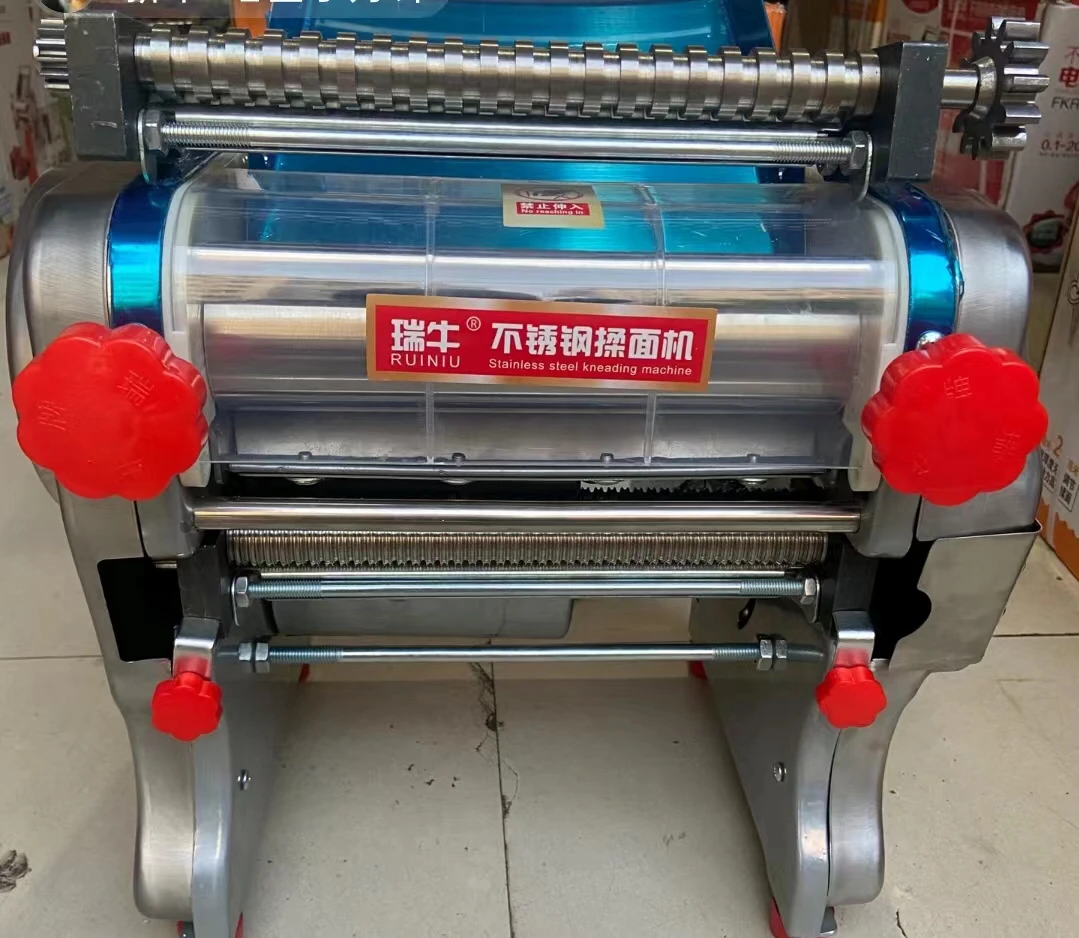 瑞牛不锈钢揉压一体机饺子皮机大型750瓦纯铜线两把独立刀