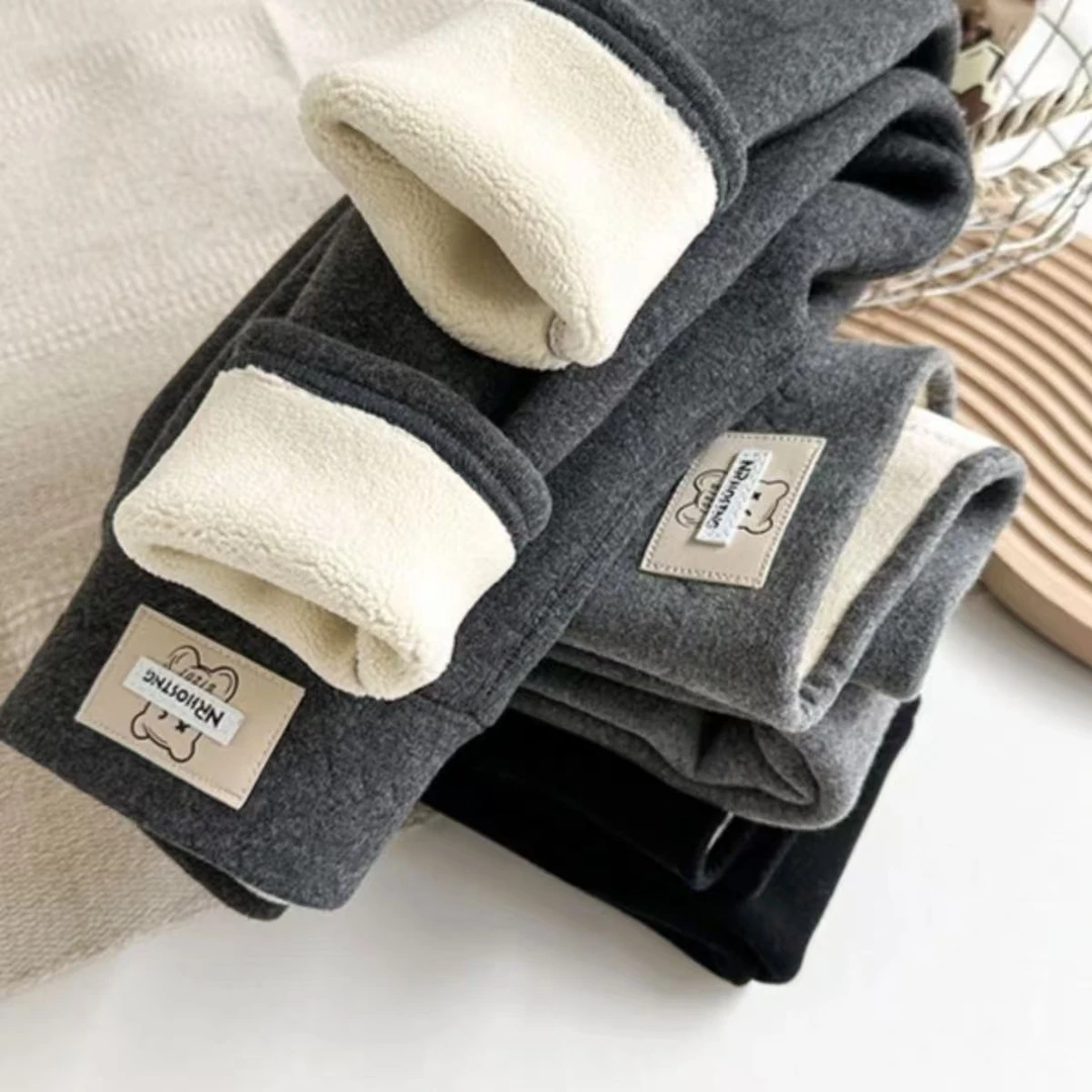 女童打底裤秋冬款加绒加厚冬外穿宝宝保暖无痕高腰儿童一体绒裤子