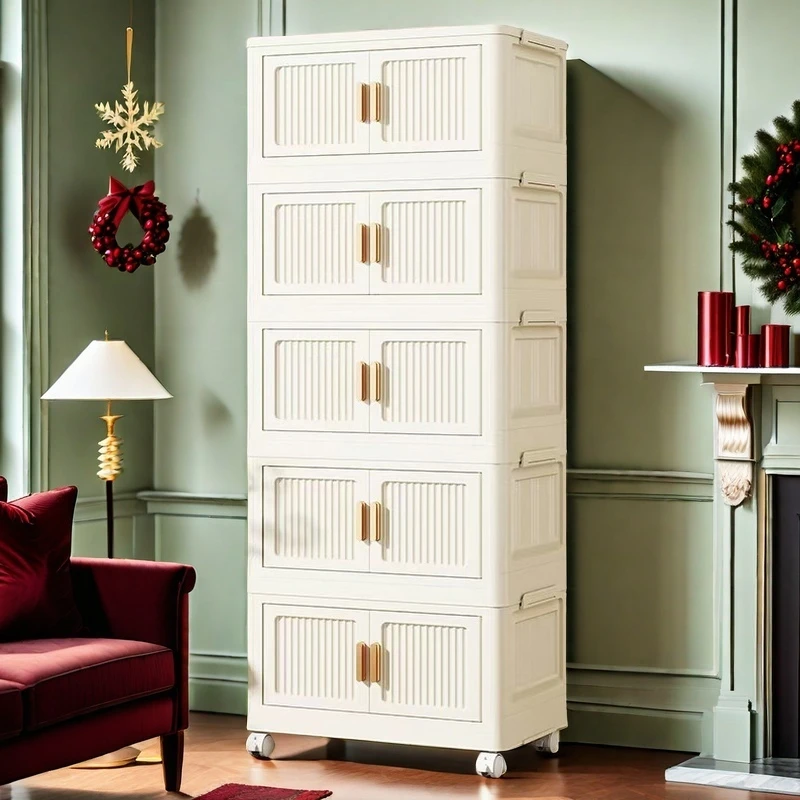 50cm顺纹厚款收纳柜衣服储物柜多层简易宝宝衣柜塑料客厅杂物置物