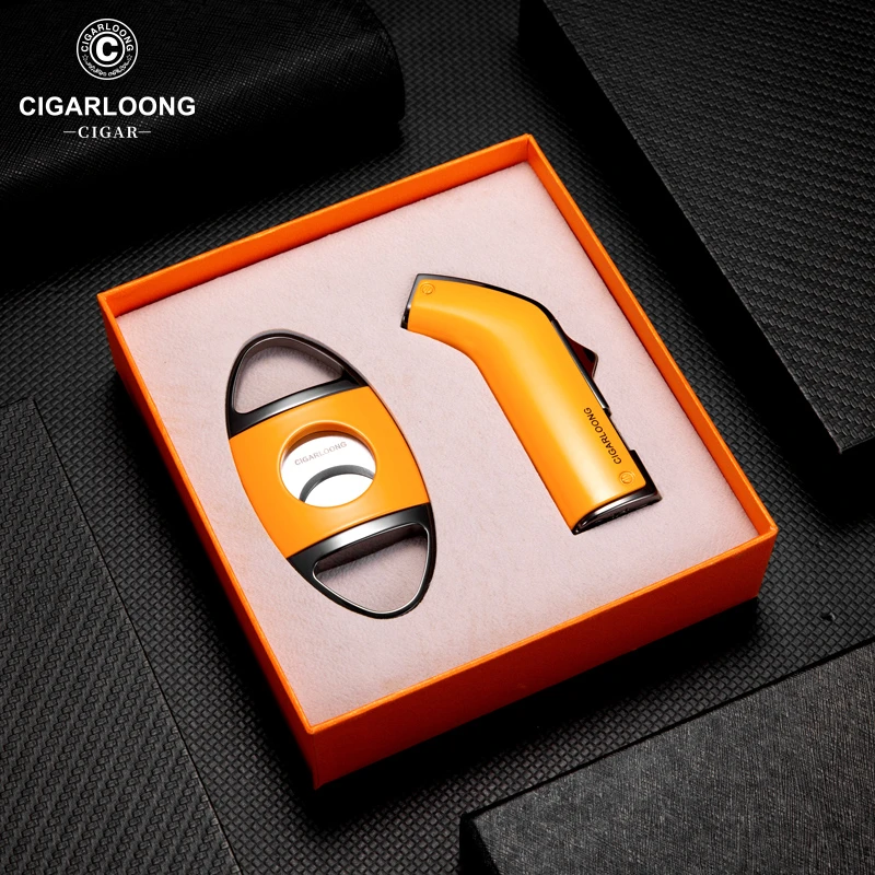 CIGARLOONG茄龍雪茄剪打火机套装雪茄剪雪茄打火机便携式两件套