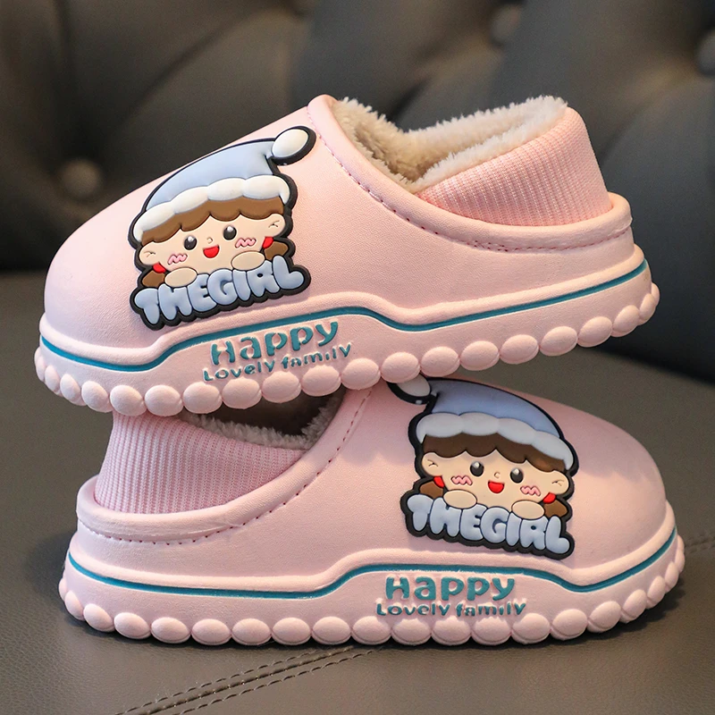儿童棉鞋男童女童秋冬季2023新款防水拖鞋加绒保暖宝宝外穿棉拖鞋