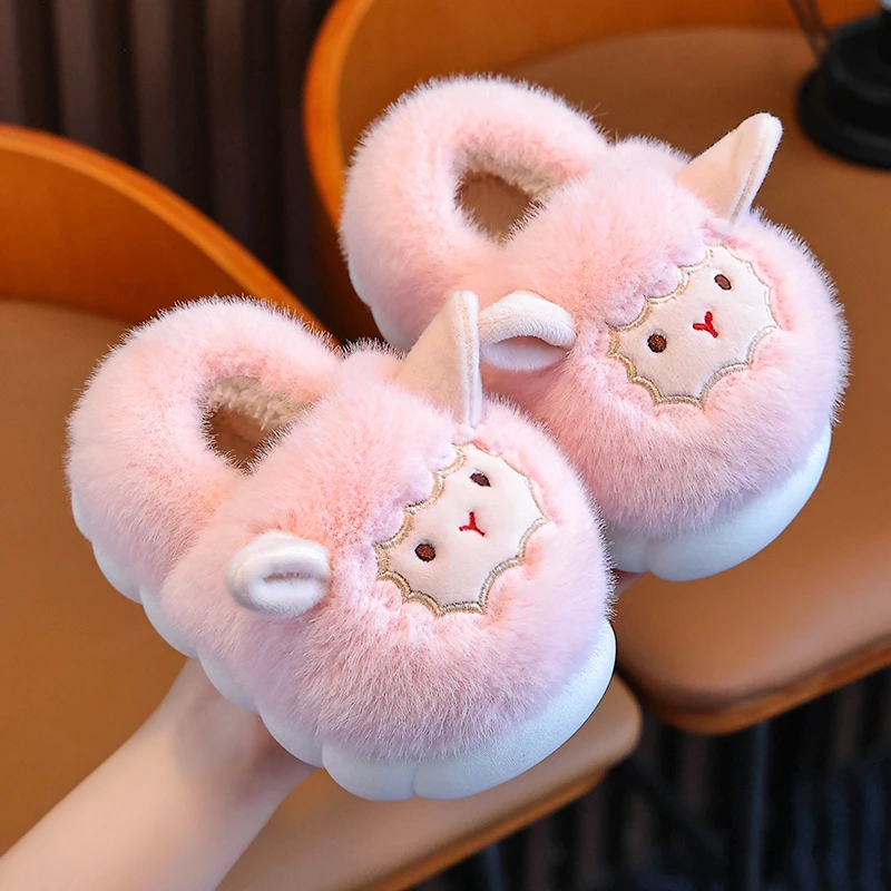 儿童棉拖鞋包跟室内家居秋冬男童女童可爱防滑软底小孩宝宝棉鞋