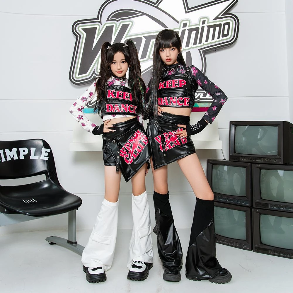 少儿爵士舞女童服装甜酷风舞台服街舞儿童潮服jazz时髦走秀演出服