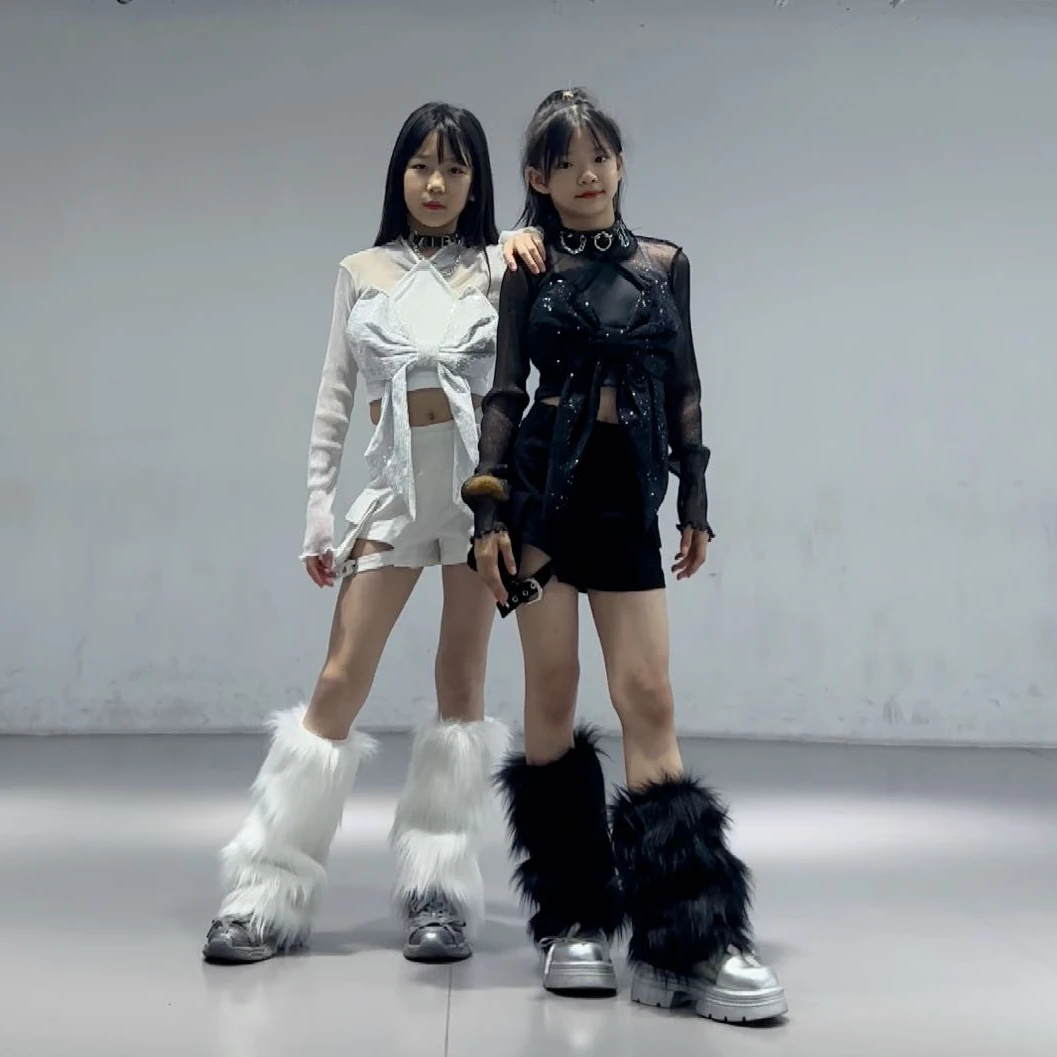 儿童爵士舞女童服装街舞嘻哈童装少儿时装舞台衣服时髦走秀演出服