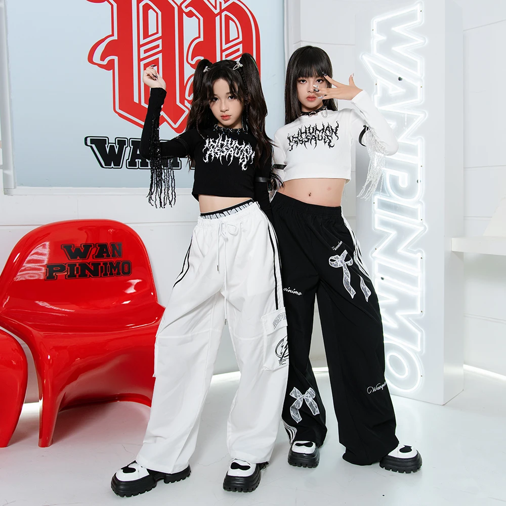 儿童爵士舞女童服装街舞嘻哈少儿舞台衣服走秀时髦潮酷时装演出服