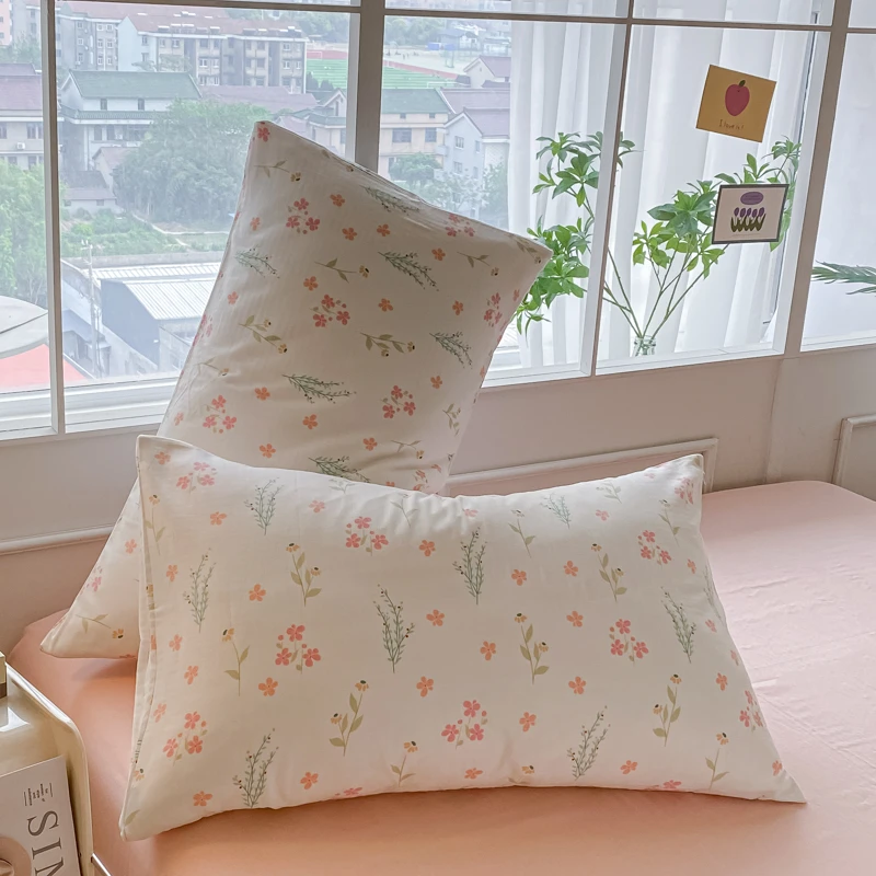 A类母婴全棉双层纱布枕套一对小清新纯棉枕巾透气柔软婴幼儿可用