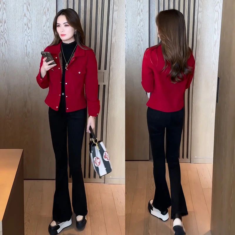 2024秋冬新款时髦洋气显瘦小个子短款百搭厚外套加绒加厚短外套女