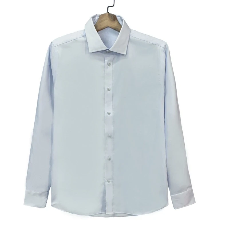 恺【长绒棉】浅色纯棉长袖衬衫高级定制休闲男款免烫CS137