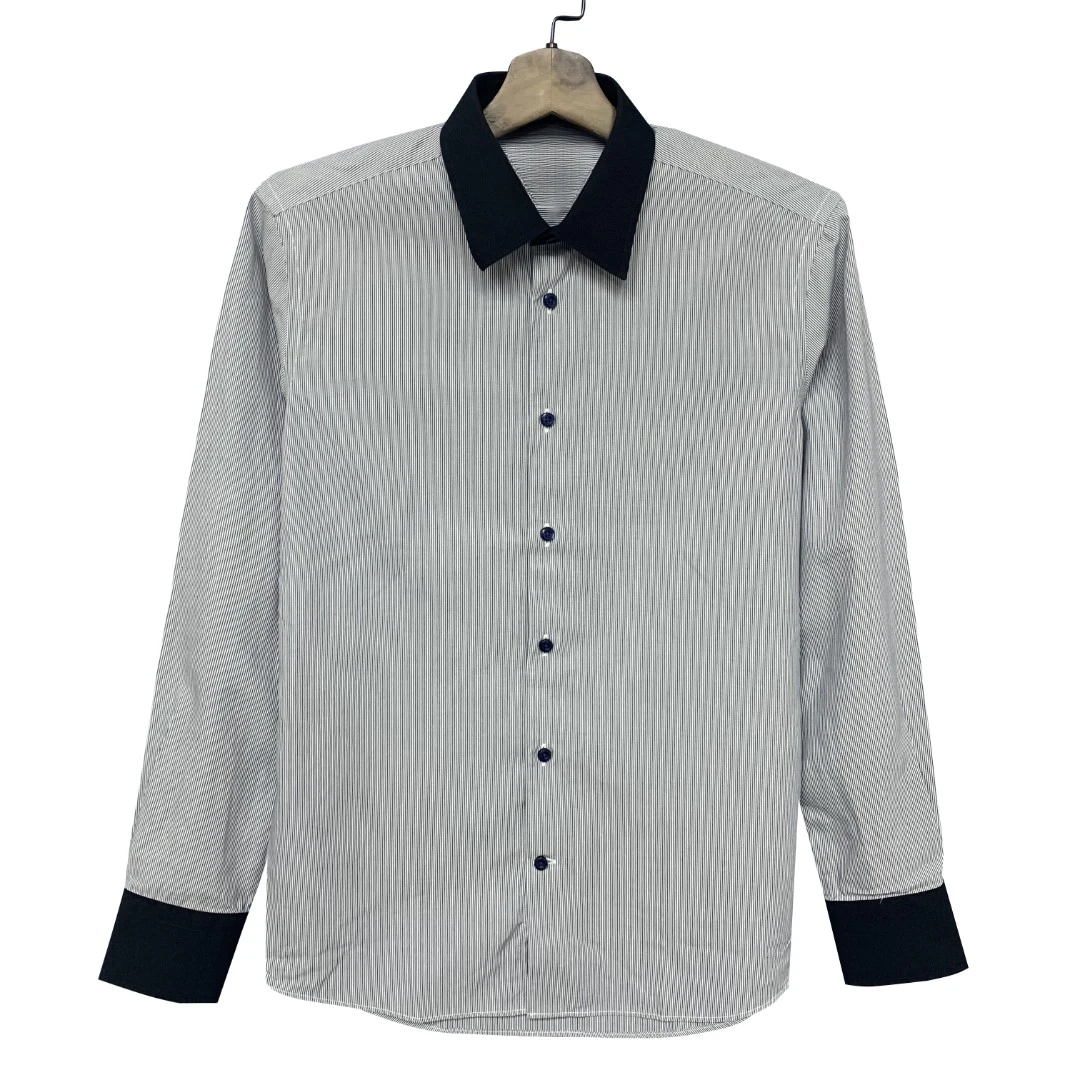 恺【120支免烫款】100长绒棉长袖衬衫制休闲懒人浅灰CS069