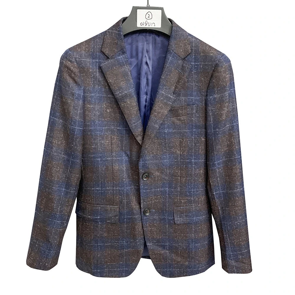 鸟【羊毛+亚麻】平驳领亲王格男士秋冬款半毛衬双叉西服小整02