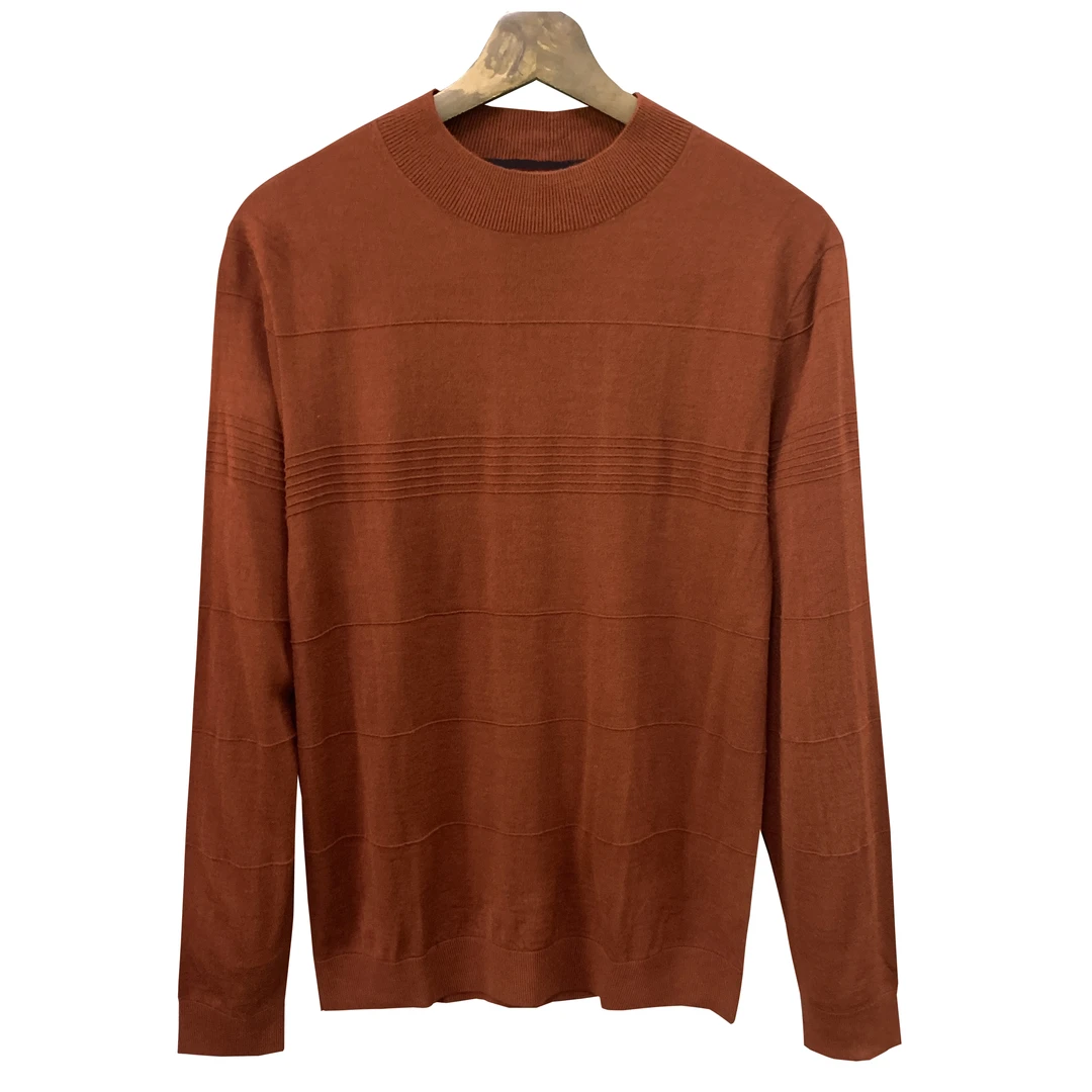 亨【48%绵羊毛52.2腈纶】红色毛衫毛衣圆领长袖男款MY035